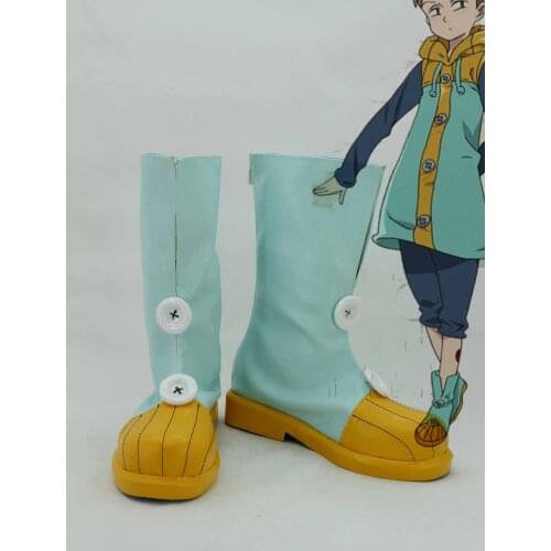 The Seven Deadly Sins Grizzlys Sin of Sloth King Cosplay Boots Green Shoes Custom Made Any Size