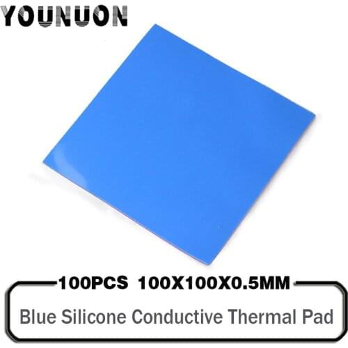 100PCS YOUNUON 3.2 W/mK GPU CPU Heatsink Cooling Conductive Silicone Pad 100mm*100mm*0.5mm Thermal Pad