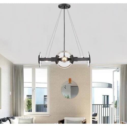 Nordic creative designer glass living room chandelier post modern minimalist metal restaurant study art chandelier