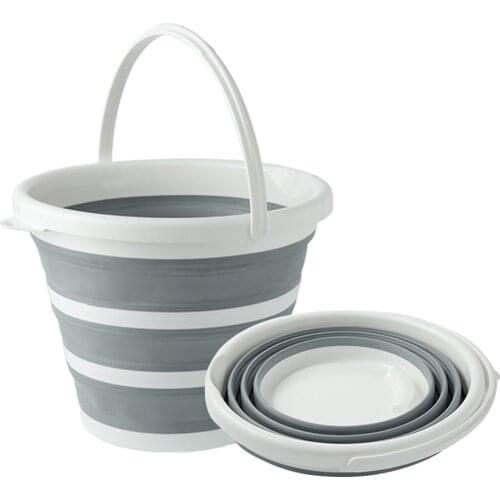 10L Folding Water Bucket Portable Fishing Water Container with Reinforce Ring Car Wash Camping Kitchen Bathroom Foldable Bucket