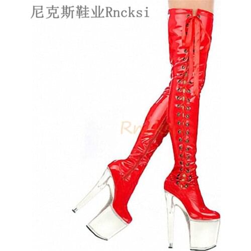 Sexy boots 20 cm high heel steel pipe dance performance shoes Nightclub Queen Bar Dance King Shoes