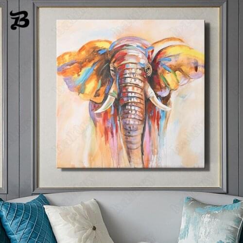 Modern Graffiti Canvas Painting Wall Art Watercolor Elephant Posters and Prints Colorful Wall Picture for Living Room Home Decor