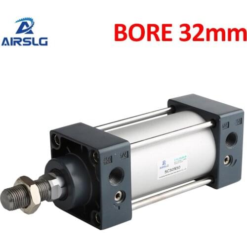 Standard Air Cylinders 32mm Bore Double Acting Pneumatic Cylinder SC32-25 SC32-50 SC32-75 SC32-100 SC32-125 SC32-150 SC32-175