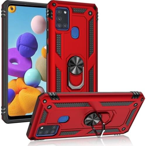 Heavy Duty Rugged Cover Ring Bracket Magnetic Holder Shockproof Kickstand case for for Samsung Galaxy A21S A20S A10S