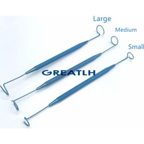 Titanium double ended pigtail ophthalmic probe eye micro surgical instruments