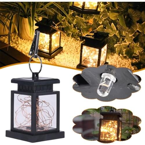 Halloween Outdoor Garden Solar Powered Hanging LED String Lights Flickering Candle Lantern Lamp For Patio Solar Power Christmas
