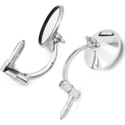 Universal cafe racer mirror stainless steel rearview mirror vintage motorcycle handlebar rearview mirror high quality
