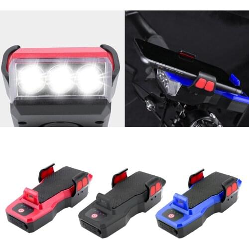 USB LED Bike Headlight Front Lamp 130dB Horn Phone Holder Power Bank Led Helmet Tail Set Reflector Night Riding Tire