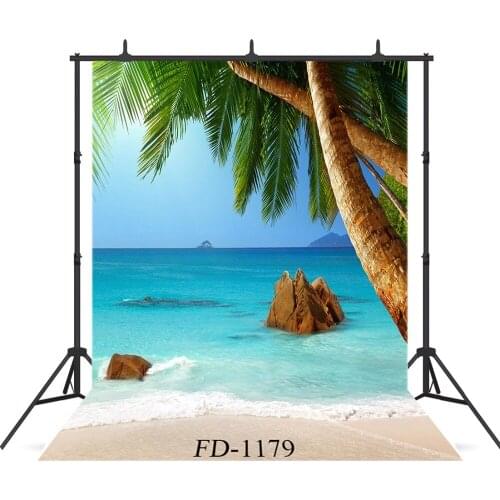 Beach Palm Tree Vinyl Photography Background for Photo Shoot Props Wedding Child Kids Baby Cloth Printed Backdrop Photo Studio