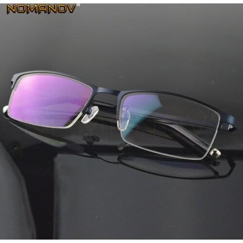 Custom made optical prescription glasses photochromic Classic large Titanium alloy half-rim frame myopia short sight reading