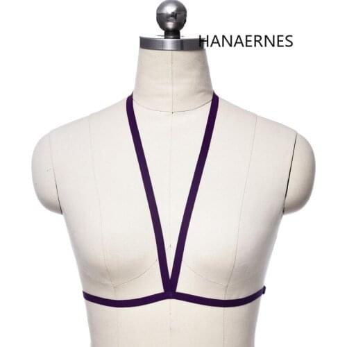 Women Sexy Multicolor Body Harness Cage Lingerie Harness Cage Bra 90s Cupless Sexy Lingerie Body Adjustable Garter Harness Bra
