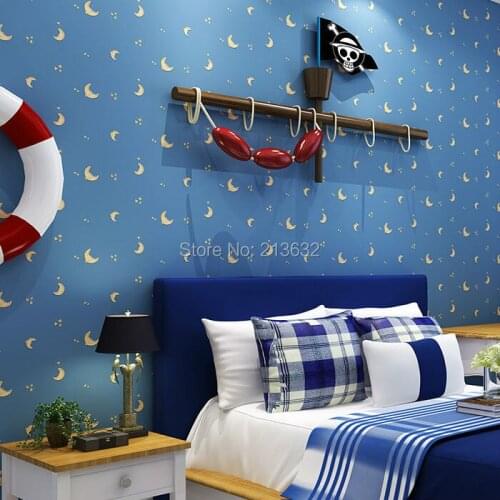 ZXqz 27 Environmental protection non-woven wallpaper _ factory direct environmental non-woven wallpaper the moon and the stars