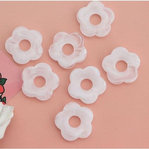 10 PCS 26mm Resin Acrylic White Flowers Earring Accessories DIY Findings For Jewelry Making