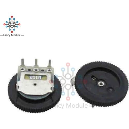 10PCS B103 10K Ohm 3-Pin Single Linear Dial Wheel Potentiometer 16MM x 2MM
