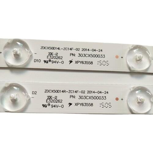 100% New 10pcs/Kit LED strip for JVC TV LT 50E350 LT 50E560 CX500DLEDM 303CX500033 303CX500034 ZDCX50D14L CZ14F ZDCX50D14R CZ14F