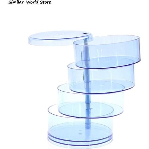 4 Layers Fashion Jewelry Organizer Earrings Ring Storage Jewelry Display Rotatable Jewelry Box