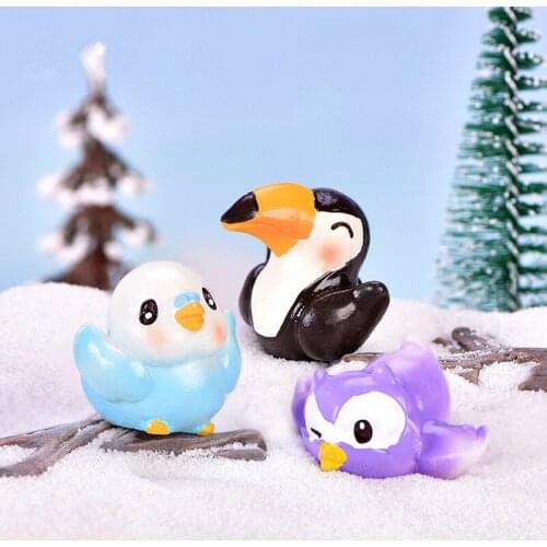 5Pcs Mini Cartoon Birds Figurine Fairy Garden Miniatures Ornaments Animals Miniature Figurines Resin Craft Micro Landscape Decor