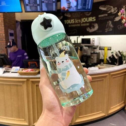 500ml 600ml Kids Bottles For Drinking Water Tea Cup Bottle For Tooddler Children School Drinkware Straw Bottles Cartoon