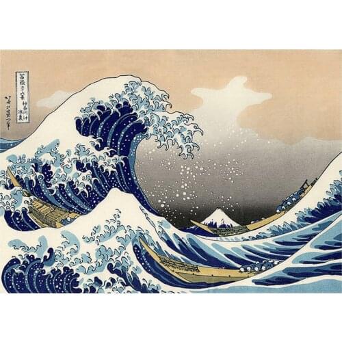 5D Diamond Painting Abstract Japanese Sunrise Posters Great Wave Off Kanagawa Diamond Embroidery Mosaic Art Bedroom Decor PC274