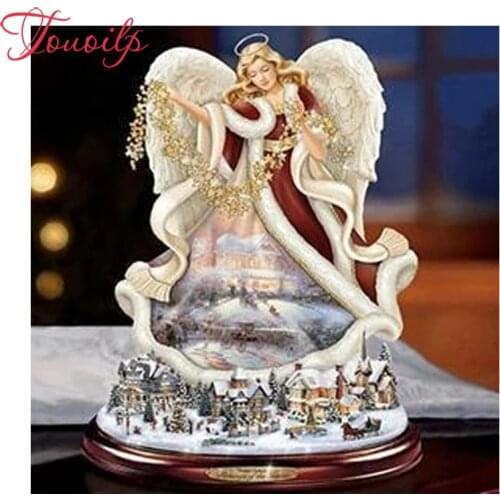 TOUOILP Full Square/Round Drill 5D DIY Diamond Painting "De Kerstman Kerst Engel" Embroidery Cross Stitch 5D Home Decor Gift