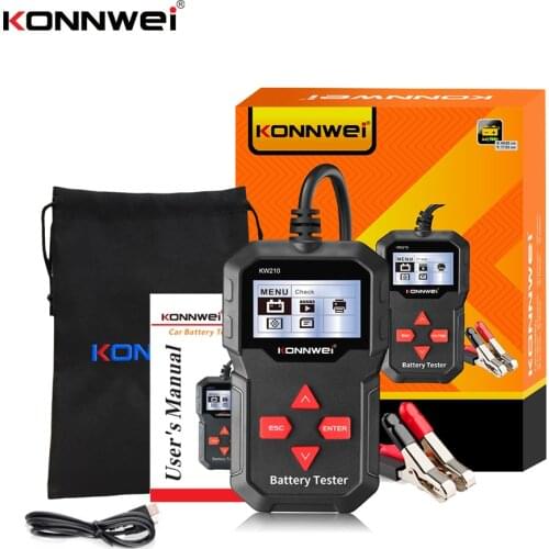 Automatic Smart 12V Car Battery Tester KONNWEI KW210 Auto Battery Analyzer 100-2000CCA Cranking Car Battery Tester Repair Tool