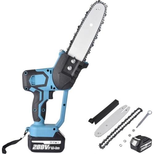 880W 8 Inch Cordless Electric Chain Saw Rechargeable Brushless Motor Power Tools Electric Saw Bracket Garden Woodworking Tools