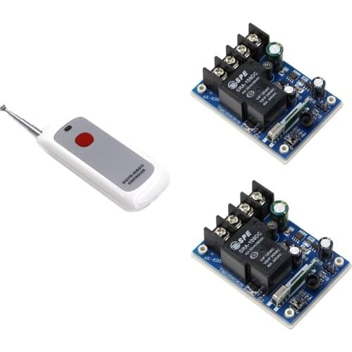 Smart Home DC 12V-48V Wireless Remote Control Switch 1CH 40A Relay Radio Light Switch ; 2 X Receiver + One Button Transmitter