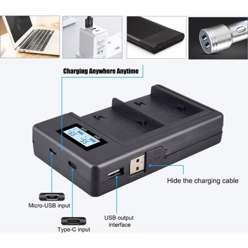 PALO Digital battery charger fast smart charge LCD screen display usb battery charger For Sony NP-F570 F770 F930 F950 F960 F970