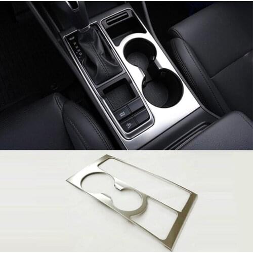 For Hyundai Tucson 2015-2018 Car gear shift knob frame panel Cover water cup frame Stainless steel Trim Car Styling accessories