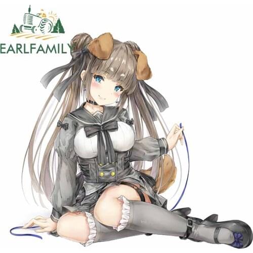 EARLFAMILY 13cm x 11.7cm For Anime Girl Car Bumper Stickers Sunscreen Decal Waterproof Scratch-Proof Suitable for SUV Decor