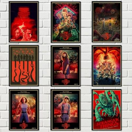 Canvas Art Movie Stranger Things 3 Retro One Piece Poster Prints Wall Art Canvas Painting Decor Picture Home Room Cafe Art Decor