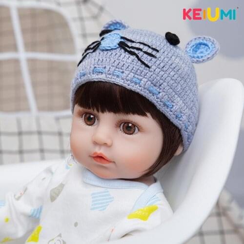 KEIUMI 19Inch Full Silicone Vinyl Reborn Baby Boy Waterproof Doll Newborn Doll Toys For Kids' Birthday Gifts