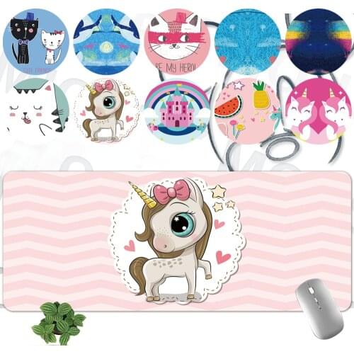 Mouse-Pad PU Leather Cute Cartoon Pattern Series Game Mouse Mat Non-slip Computer Keyboard Mousepad Office Desk Accessories