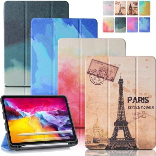 Colorful PPrinted Case for iPad Pro 12 9 2020 Case Stand Folding for iPad Pro 12.9 12 9 2020Cover for iPad Pro 2020 Funda