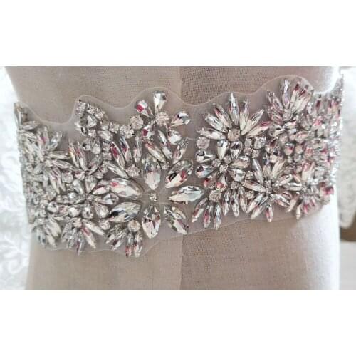 3 Colors Rhinestone Crystal Lace Trim 2" Wide For Bridal Accessories Wedding Dress Sash Belt Headband Straps Costume Decor