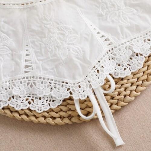 Lace Brim Fake Collar Embroidered False Collars Detachable Collar Tether Closure Trendy Summer Dress Adornment 066F
