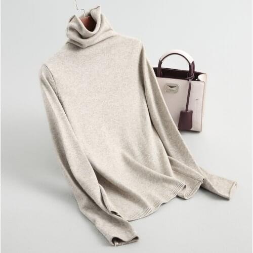 Solid color Minimalist Knit Top Sweater Women Pile collar thickness knitted sweater women sweaters 2019 winter 8-2032