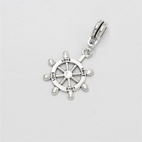 Wholesale Bulk Beads 12pcs Rudder Charms Pendants Suitable for Womens Necklace Bracelets Jewelry Making