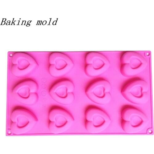 Wholesale Siliocne mold B028 Lover heart shape chocolate mold silicone Fondant cake mould Baking mold