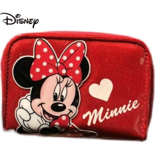Disney Genuine Minnie Cute Little Girl Coin Purse Multifunctional Fashion Cartoon Image Hot Sale Casual Wallet Collection Value