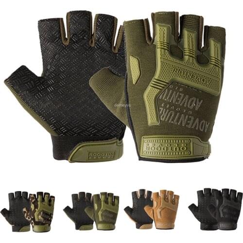 Outdoor Sports Tactical Gloves Fingerless Army Glove Hiking Camping Gym Fitness Driving Men Camouflage Gloves