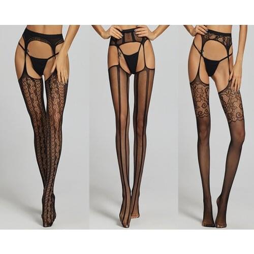 Sexy Women Stockings Open Crotch Female Fishnet Pantyhose Transparent Hosiery Mesh Hollow Out Tights Plus Size Crotchless SW009