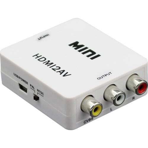 Factory Direct Sales Mini HD Video Converter Box HDMI to AV/CVBS L/R Video Adapter 1080P HDMI2AV Support NTSC and PAL Output