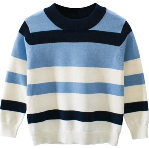 Boy Sweaters Autumn Winter High Quality Sweater Casual Striped Fashion Kids Clothing 2019 New Fashion Toddler Baby Pullover
