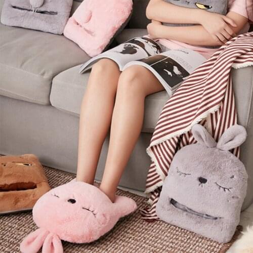 Rabbit Warm Foot Feet Warm Slippers USB Electric Heating Pad Winter Hand Warmer Sofa Chair Heater Warming Cushion Home