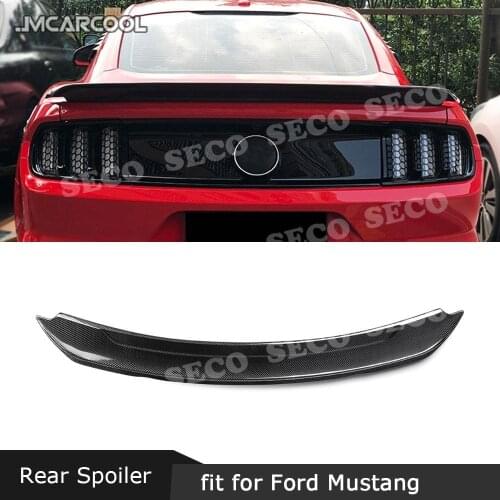 Carbon Fiber Rear Spoiler for Ford Mustang GT V8 V6 Coupe GT350 Style Spoiler 2015 2016 2017 ABS Rear Trunk Wings Car Styling