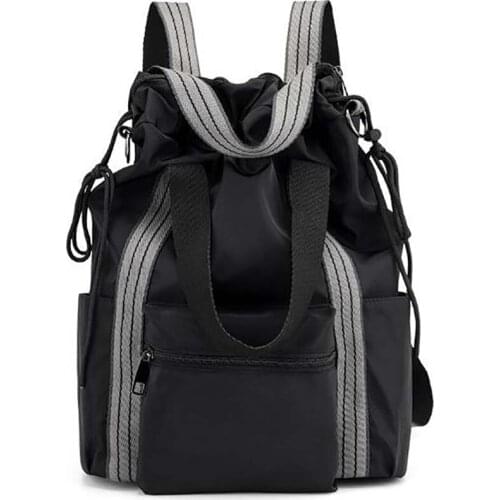 Ladies Backpack Bag Large Capacity Nylon Solid Color Shoulder Bag for Casual Everyday Office School Outing Travel