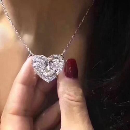 Hot Large Heart Zircon Collar Statement Necklace Love Sweet Women Zircon Crystal Elegant Charm Necklace Women Wedding Jewelry