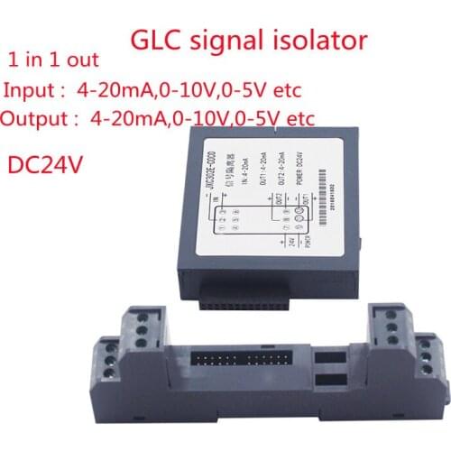 1 in 1 out Signal Isolation DC24V Signal Isolator High Quality 4-20mA 0-10V Signal converter GLC