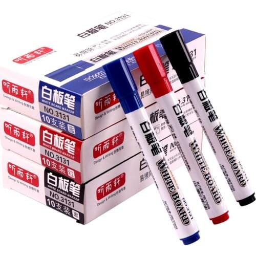 10PCS Erasable Whiteboard Pen Non-toxic Color Marker Pen Office Supplies Stationery Wholesale